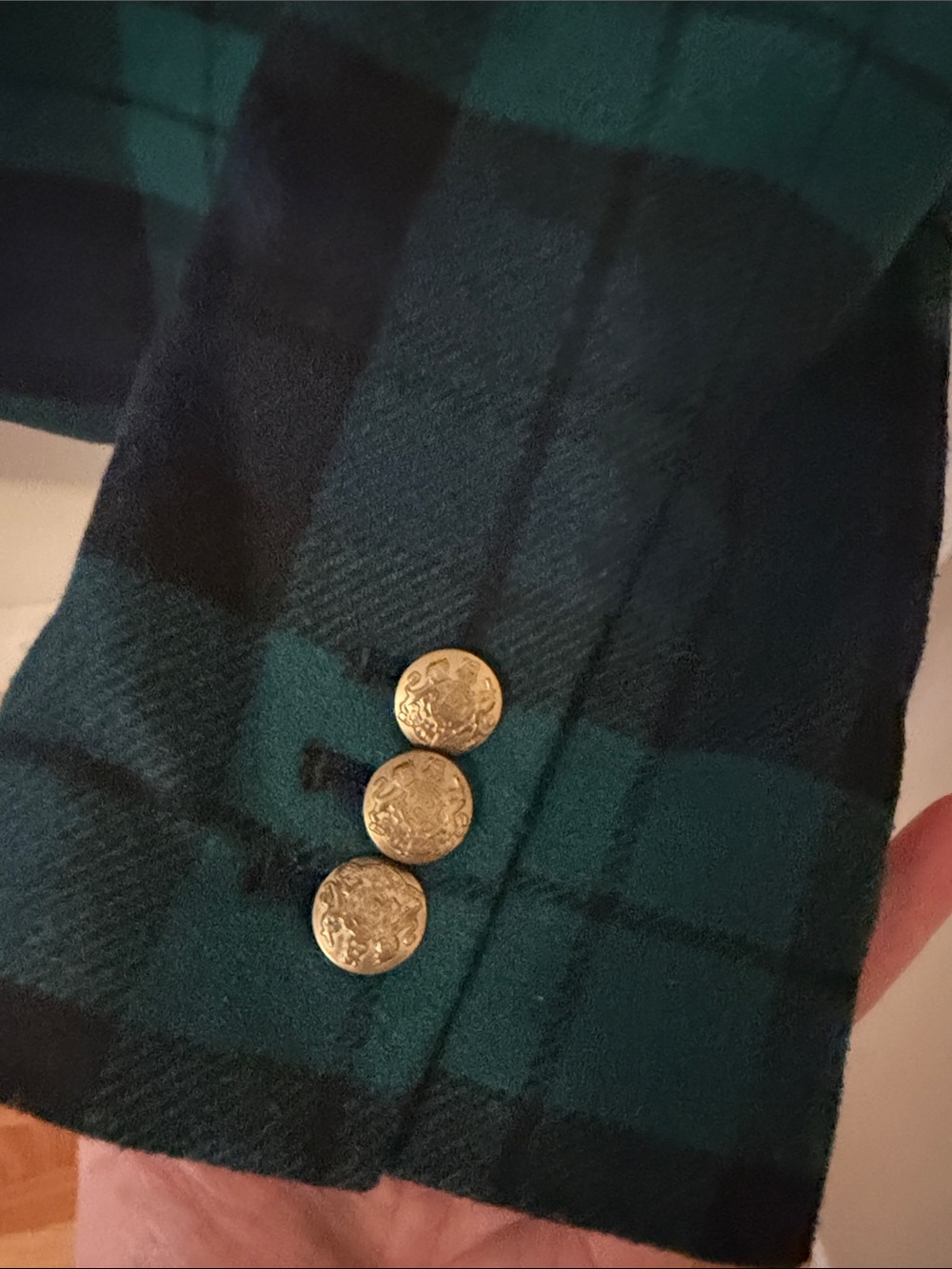 J. Crew Green and Navy Plaid Wool Blend Blazer - Picture 6 of 8